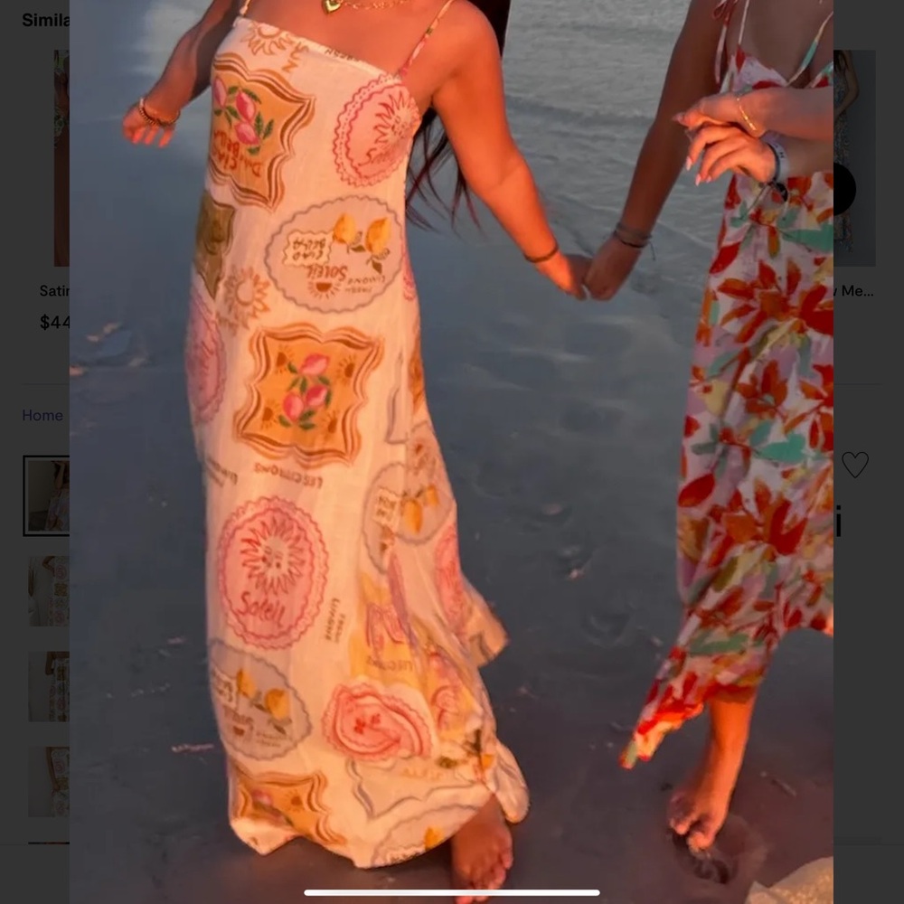 Paper Heart Maxi Dress Ciao Bella Sz L - Picture 5 of 6